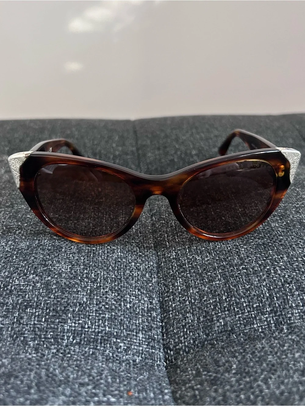 Tortoiseshell Cat-Eye Sunglasses with Silver Accents - Vintage Ralph Lauren